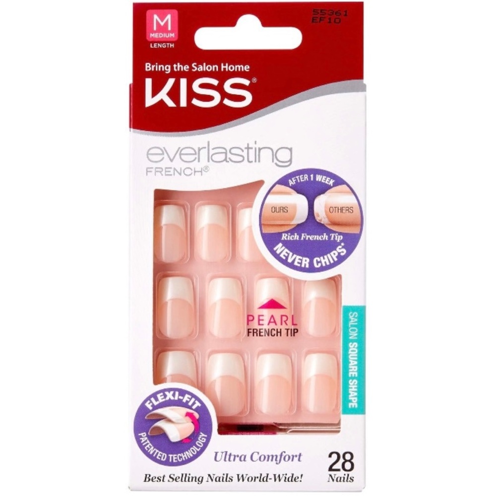 🎉HP🎉 Kiss Everlasting French Nail Kit Medium Length Pearl French Tip